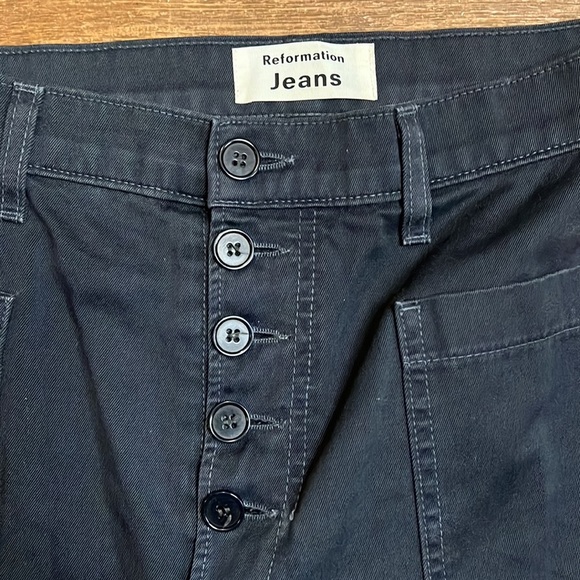 Reformation black straight leg Button-Fly Pants size 28 - Picture 6 of 10